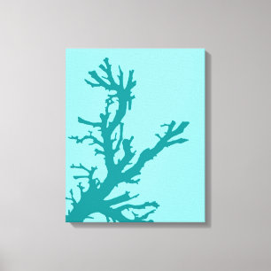 Korallenzweig, Türkis und Light Aqua Leinwanddruck
