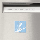 Korallenzweig - weiß auf blass blau magnet (In Situ (Geschirrspüler))