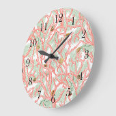 Korallenzweige mit Seashells Coastal Große Wanduhr (Winkel)