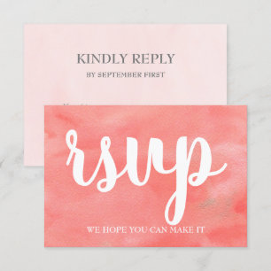 Koralträume Aquarell-Hochzeits-RSVP-Karte Einladung