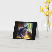 Korat Cat Karte (Gelbe Blume)