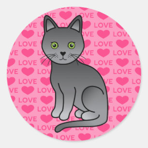 Korat Cat Niedlicher Cartoon Illustration Runder Aufkleber