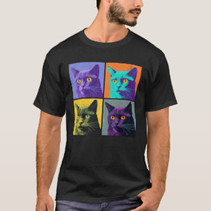 Korat-Katze Pop Illustration Farbige Tier Frauen T-Shirt