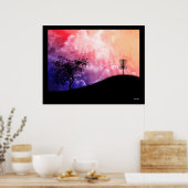 Korb auf einem Hügel Poster (Küche)