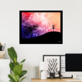 Korb auf einem Hügel Poster (Heimbüro)