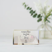 Korb aus Stoff und Messband Visitenkarte (Stehend Vorderseite)