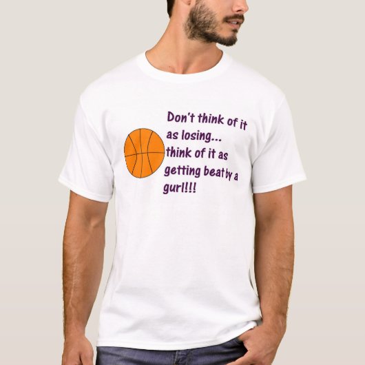 Korb-Ball-Mädchen T-Shirt (Vorderseite)