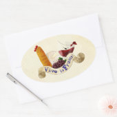 Korb der französischen Leckereien Ovaler Aufkleber (Umschlag)