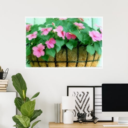 Korb der Impatiens Poster (Heimbüro)