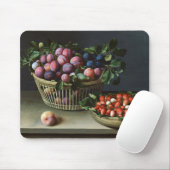 Korb der Pflaumen und Korb der Erdbeeren, 1632 Mousepad (Mit Mouse)