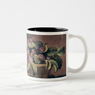 Korb der Pflaumen Zweifarbige Tasse