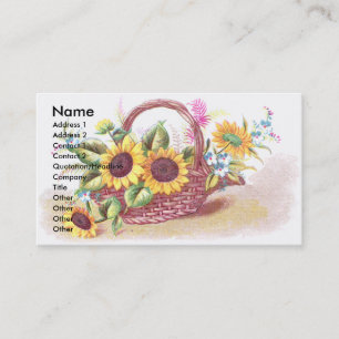 Korb der Sonnenblume-viktorianischen Visitenkarte