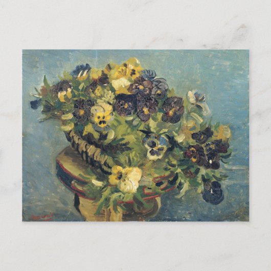 Korb der Stiefmütterchen, Vincent Van Gogh Postkarte (Vorderseite)