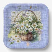 Korb der weißen Sterne Pappteller (Vorderseite)