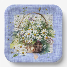 Korb der weißen Sterne Pappteller