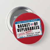 Korb des Deplorables Karten-tragenden Mitgliedes Button (Vorne & Hinten)