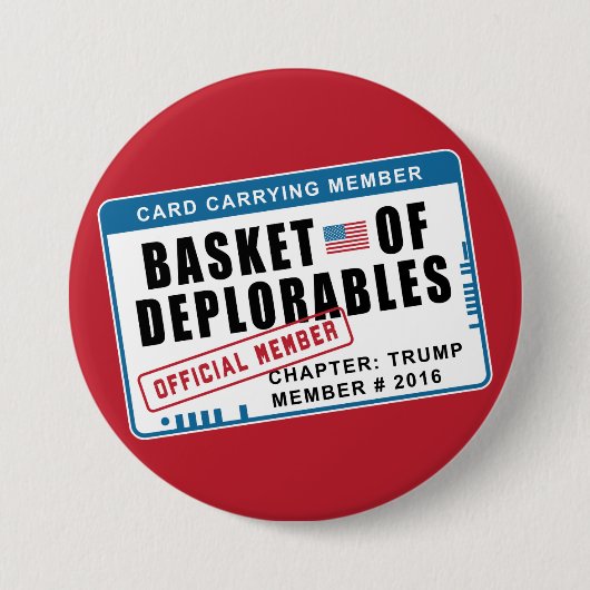 Korb des Deplorables Karten-tragenden Mitgliedes Button (Vorderseite)