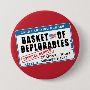 Korb des Deplorables Karten-tragenden Mitgliedes Button