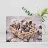 Korb des getrockneten Hülsen-Mohns Einladung (Stehend Vorderseite)