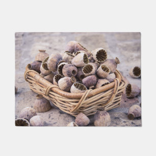 Korb des getrockneten Hülsen-Mohns Fußmatte