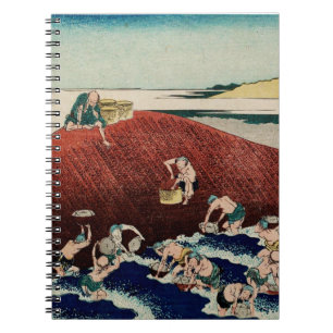 Korb-Fischerei am Kinu-Fluss von Hokusai Notizblock