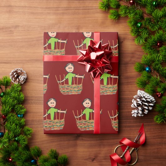 Korb Flechten Geschenkpapier (Feiertagsgeschenk)