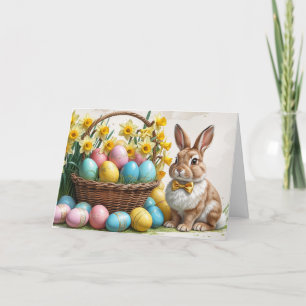 Korb für Osterhasen und Ostern Feiertagskarte