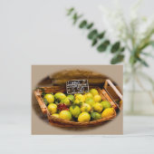 Korb italienischer Zitronen auf dem Markt Postkarte (Stehend Vorderseite)