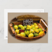 Korb italienischer Zitronen auf dem Markt Postkarte (Vorne/Hinten)