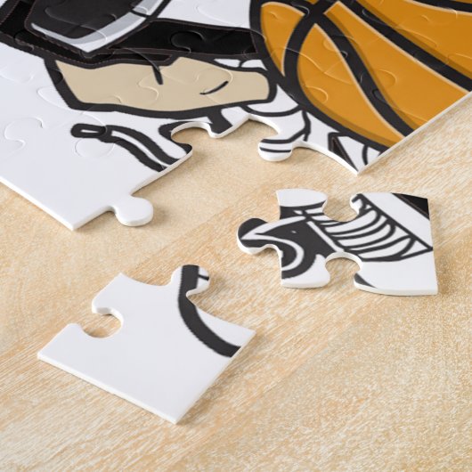 KORB-MÄDCHEN-SCHWARZES PUZZLE (Seite)