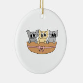 Korb mit 3 Kätzchen, Karikatur Keramikornament (Rechts)