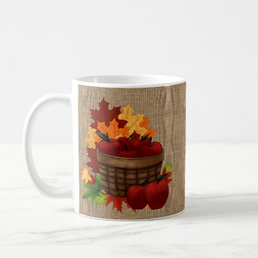 Korb mit Äpfeln Kaffeetasse (Links)