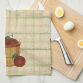 Korb mit Äpfeln Küchentuch (Viertel Falte)