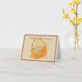 Korb mit Astern Freude Karte (Gelbe Blume)