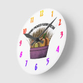 Korb mit drei Kürbis Runde Wanduhr (Winkel)