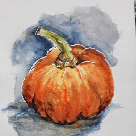 Korb mit drei Kürbis Runde Wanduhr