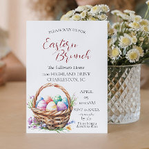 Korb mit Eiern und Osterbrunch