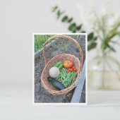 Korb mit frischer Gemüseernte Postkarte (Stehend Vorderseite)