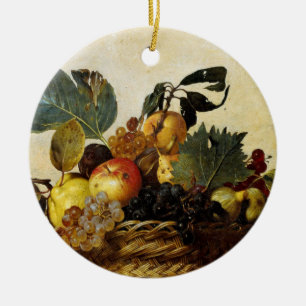 Korb mit Frucht, Caravaggio Keramik Ornament