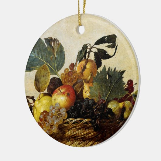 Korb mit Frucht, Caravaggio Keramik Ornament (Links)