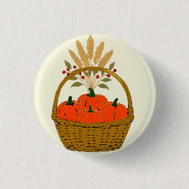 🍂Korb mit Kürbissen und Herbstweizen Button