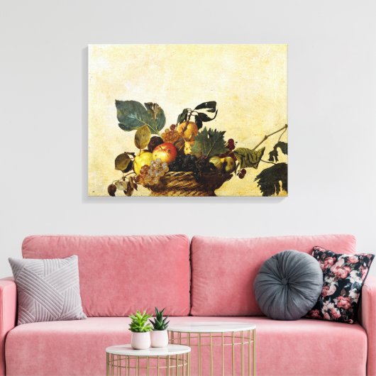 Korb mit Obst, Caravaggio Leinwanddruck (Insitu (Wohnzimmer))