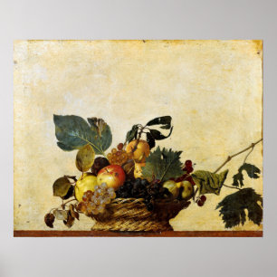 Korb mit Obst, Caravaggio Poster