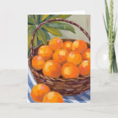 Korb mit Orangen Obst Zitrone Malerei Karte (Vorderseite)