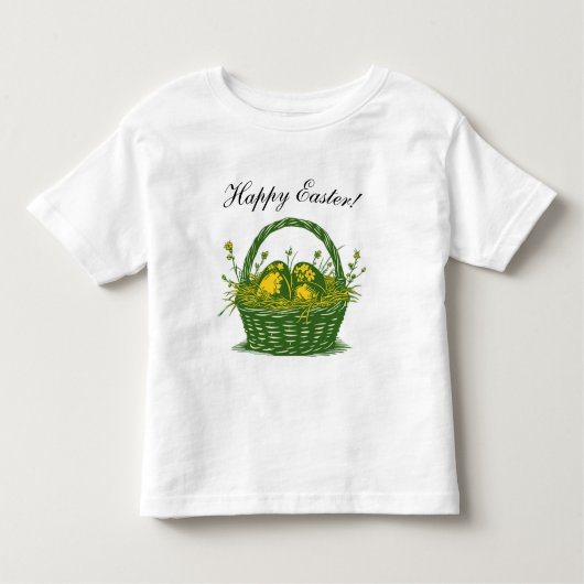 Korb mit Ostereiern | Frohe Ostern Kleinkind T-shirt (Vorderseite)