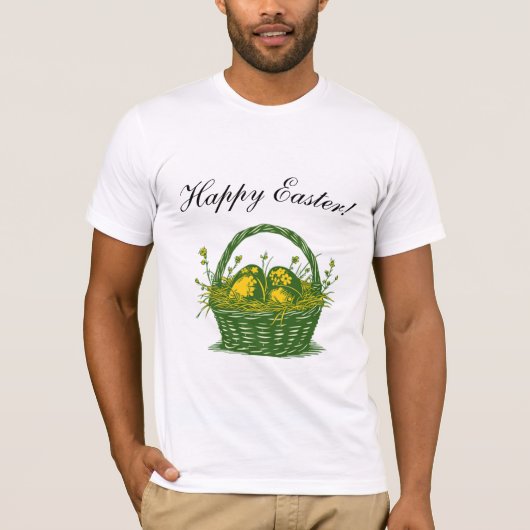 Korb mit Ostereiern | Frohe Ostern T-Shirt (Vorderseite)