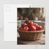 Korb mit roten Äpfeln Postkarte (Vorne/Hinten)