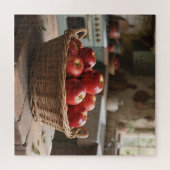 Korb mit roten Äpfeln Puzzle (Horizontal)