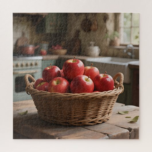Korb mit roten Äpfeln Puzzle (Vertikal)