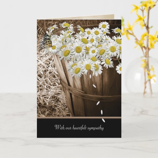 Korb mit Schmetterling-Beileid Karte (Gelbe Blume)
